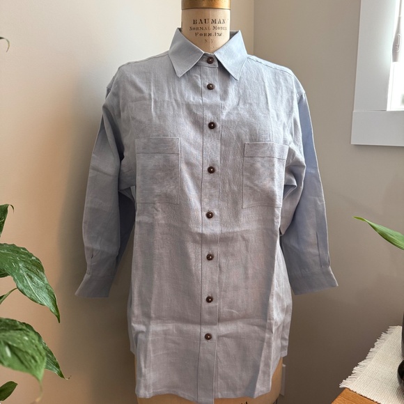 Linen Button Up Shirt - Picture 2 of 6